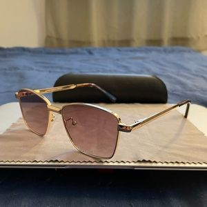 Le Specs Unisex Gold Sunglasses
